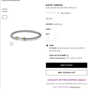 David Yurman Cable Buckle Bracelet.